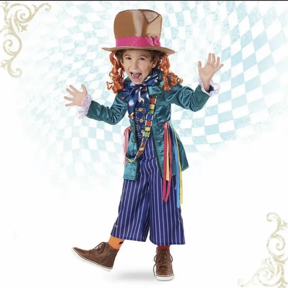 Disney Mad Hatter Kids Costume - Teal and Brown